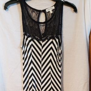 Chevron Maxi Dress, Size Medium